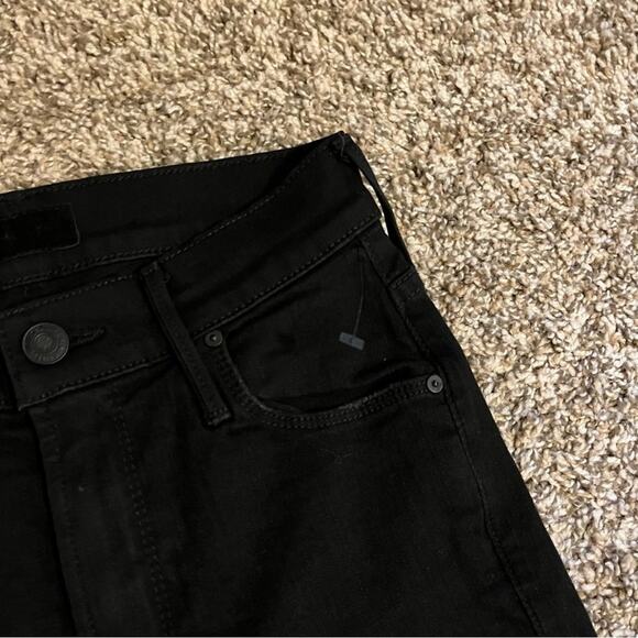 Mother The Cha Cha Fray Black Cropped Bell Flare Jeans Women’s Size 24 - Picture 5 of 15